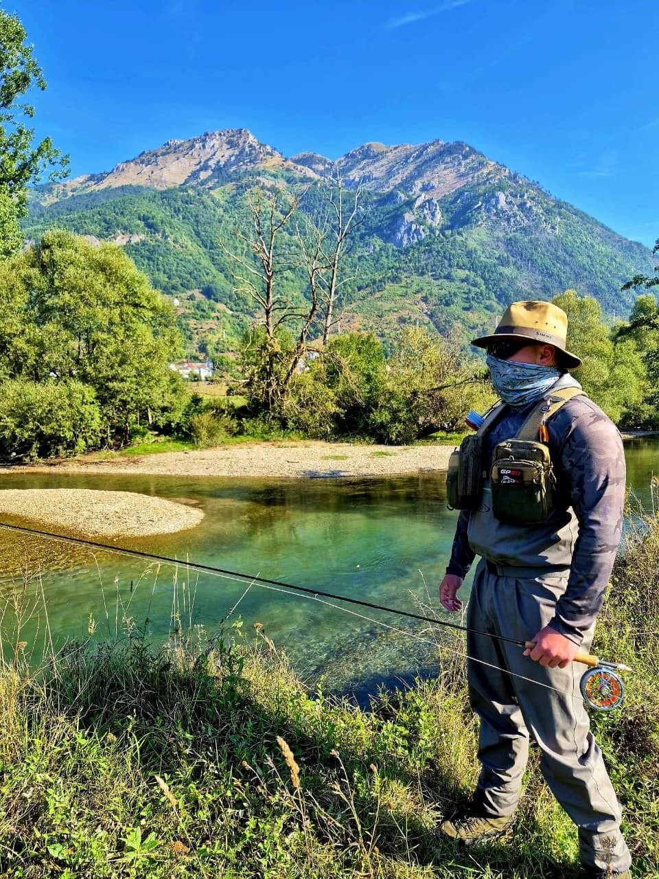 A fly fishing cast