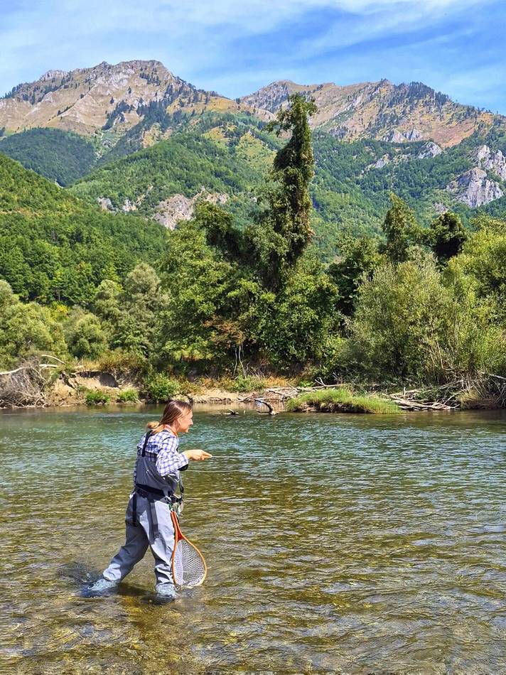 Wading with the net ready