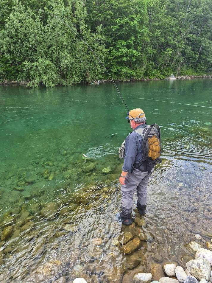 Landing a fish on the Tara